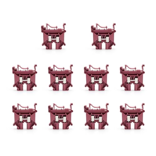 SHENGYIG 10 pezzi Morsettiere per ferroviario, morsettiera per guida a spirale, colore bordeaux, custodia in nylon PA66, morsetto di distribuzione, adatto per la manutenzione e l'installazione di