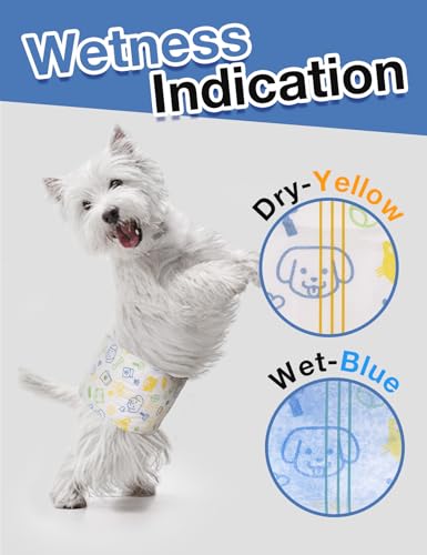 Image of Dono Disposable Male Dog Diapers, Super Absorbent Male Dog Wraps for Small to Large Dogs, 360 Leak-Proof with Wetness Indicator,XS,24PCS