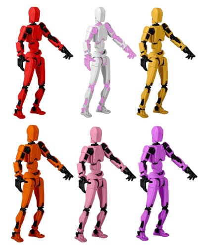 INOCEAN 6PCS Dummy 13, t13 Action Figure, 3D Printed Figures, 3D Printed Toys for Desktop Decor&Game Lovers, High Degree&Freedom Multi Articular Action Figures