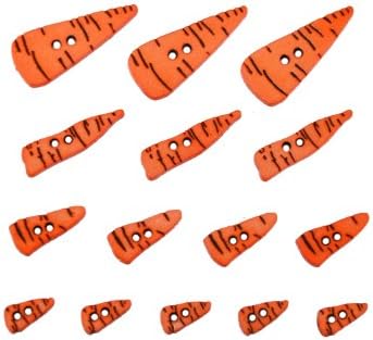 Dress It Up Carrot Noses Buttons, Multicolor