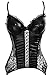 Produktbild Bslingerie Frauen Choker Korsett mit Hosenträger Set (PVC Patchwork, M)