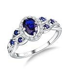 CAIDIKA Blue Stone Engagement Ring 925 Sterling Silver Celtic Knot Lucky Ring for Women September Birthstone Ring 1.3 Carat Moissanite Inlaid Sapphire Rings for Her, Size 7