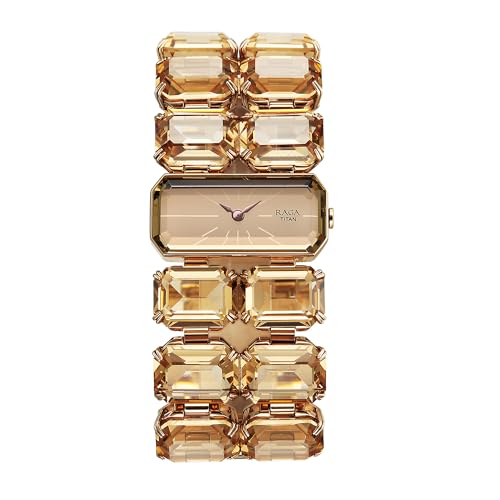Image of Titan Raga Cocktails Quartz Analog Brown Dial Metal Strap Watch for Women
