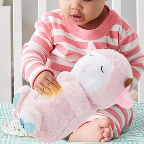Baby Sound Machine Breathing Otter Sleep Buddy Plush Otter Portable Baby Soothers with Sensory Details Music Lights & Rhythmic Breathing Motion - Thumbnail 6