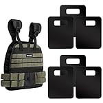 Tactical Adjustable Weighted Vest with Weight Plates Included, Quick Release Strength Training Weight, Running, Workout Vest for Men and Women, Adjustable from 12lbs to 31lbs