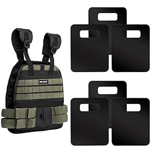Tactical Adjustable Weighted Vest with Weight Plates Included, Quick Release Strength Training Weight, Running, Workout Vest for Men and Women, Adjustable from 12lbs to 31lbs