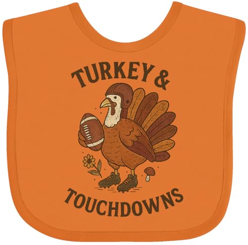 inktastic Turkey & Touchdowns Thanksgiving Football Humor Baby Bib