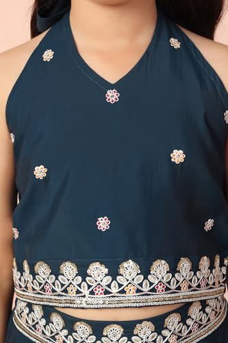 Image of Fashion Dream Girls Chanderi Ethnic Top & Palazzo Set|Indo Western Set|Salwar Suit