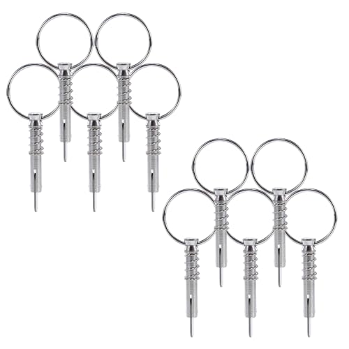 10 Pack Quick Release Bimini Pins 1/4 Diameter - Boat Canopy Top Pins with Pull Ring Full 316 Stainless Steel Marine Hardware