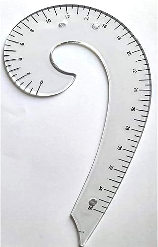Prabhs Designs Yellow Aarm Hole Scale and French Curve with Markings Stencil for Tailoring, Fashion Designing || Shaped Scale for Tailoring (Arm Hole Scale and French Curve with Marking) 3