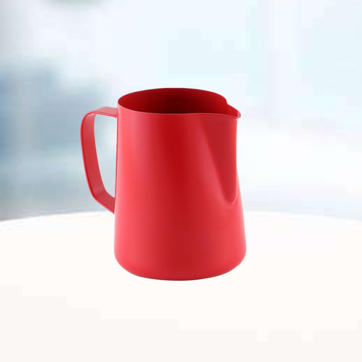 Red Milk Pourer Cup for Coffee Stainless Steel 400ml