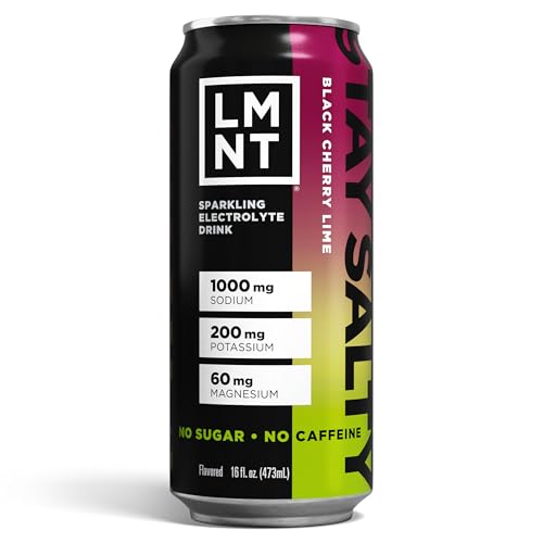 LMNT Sparkling Electrolyte Drink - Black Cherry Lime | 12-Count