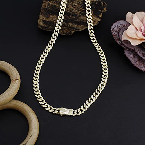 SAVEARTH DIAMONDS 4.00 Ct to 7.50 Ct Lab Created Moissanite Diamond 6MM Width Cuban Link Chain Necklace For Men In 14k Gold Over 925 Sterling Silver, 16" to 30" Length, Valentine's Day Gift For Him3