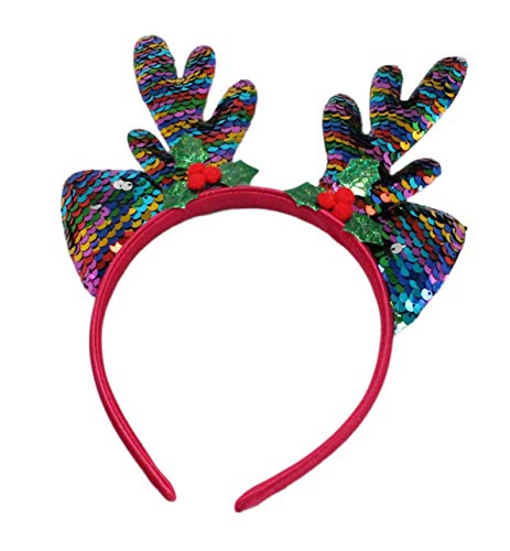 Colourful Baby World Diadema con lentejuelas para niñas y niñas, diseño de reno Cover