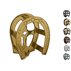Brass Horseshoe Bridle Bracket, Bridle Hook, Bridle Rack (Green Patina)