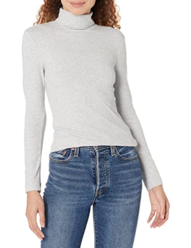 Image of Amazon Essentials Women's Slim-Fit Stretchy Layering Long Sleeve Knit Rib Turtleneck Top (Available in Plus Size), Pack of 2