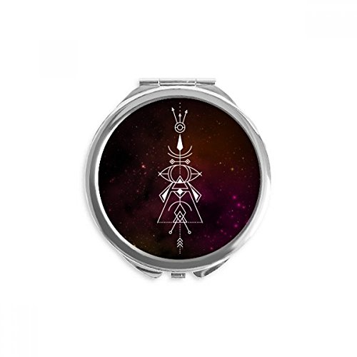 Miroir rond maquillage de poche univers géométrie 2,6x2,4 pouces