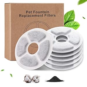 eecoo Filtri Fontanella per Gatti, 6 Pezzi Filtro Carboni Attivi Filtri Ricambio per Fontanella Gatto Trinking Fontane Filtri Acqua per Fontana 1,6L 2L 2,5L 3 L