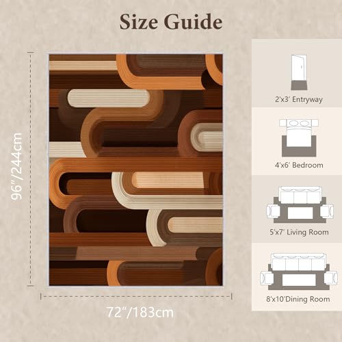 Tapete Retro Arches 6x8 ft, diseño geométrico moderno miniatura 2