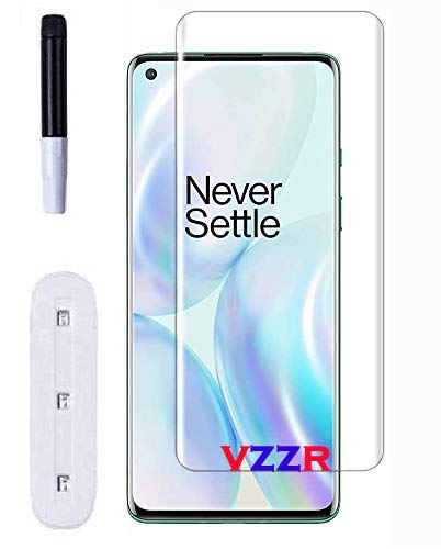 Image of UV Tempered Glass for OnePlus 8 /1+8 Advanced Border Less Full edge to edge Full Screen Coverage UV Screen Protector Guard with Installation Kit - Pack of 1