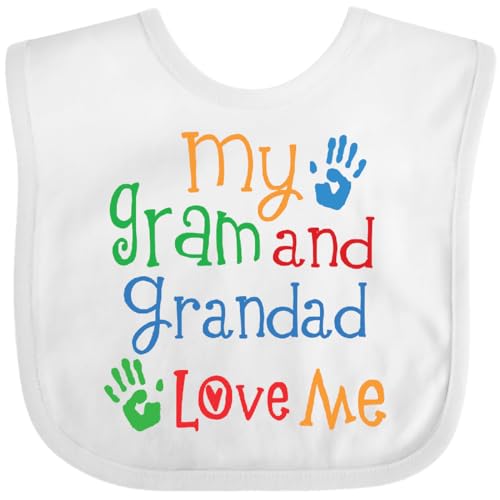 inktastic My Gram and Grandad Love Me Baby Bib