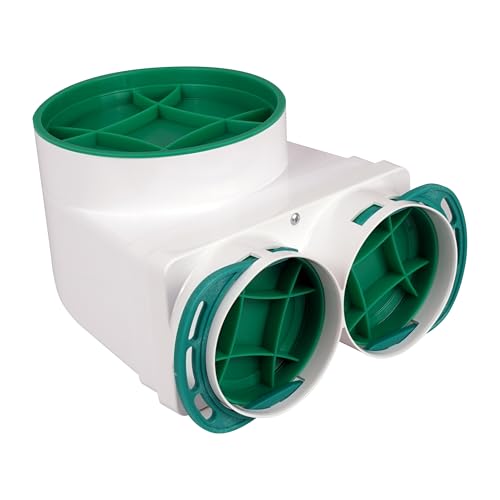 SYSTERM Caja de conexiones de techo vertical DN125-2x75, accesorios para recuperación, ventilación, calefacción, HVAC, sistema HVAC, sistema HVAC, recuperación de calor, ventilación, caja de