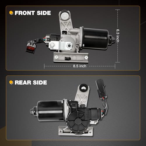 Image of Front Windshield Wiper Motor Compatible with Dodge Ram 1500 2500 3500 4500 5500 3.7L 5.7L 5.9L 6.7L 8.0L 8.3L, 5 Pin Windshield Linkage Wiper Motor Replace 55077098AC 55077098AF 55077098AJ