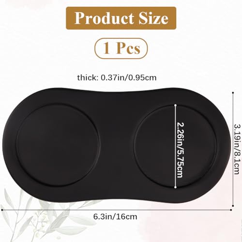 GORGECRAFT Salt and Pepper Mill Tray Wooden Pepper Grinder Rest Holder Dining Table Protector Shakers Salt Accessories for 2 Mills Kitchen Storage Home Decoration Crafts Black 16x8.1cm - Image 2