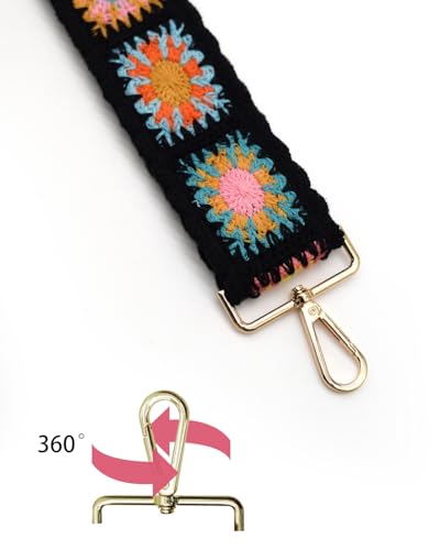 Image of Embroidered Purse Straps Replacement Crossbody Wide Adjustable Bag Straps | Thick Purse Strap for Crossbody Bags,Extra Long Strap,Cross Body Straps for Handbags,Bag Straps for Tote Bags,Shoulder Straps