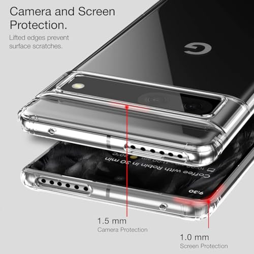 Image of KAPAVER Hybrid Crystal Clear Back Cover Case for Google Pixel 7 | Protective Shockproof Hard PC Soft Flexible TPU Cover