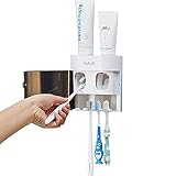 Automatischer Zahnpastaspender, Ouinne Zahnpastaspender Automatisch Automatischer Wand Zahnpastaspender und Zahnbürstenhalterung Set