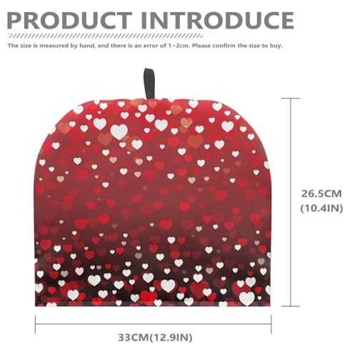 Image of Hudotybom Red Heart Tea Cozy for Teapot - Insulated Large Cover to Keep Warm - Machine Washable Coffee Pot Cloth Cover - Valentine's Day Decorations