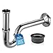 Produktbild Viega Röhrensiphon Plus 101572 1 1/4 Zoll x 32mm, verchromt, verlängertes Tauchrohr und Wandrohr, Gummimanschette, Gumminippel by kör4u - für Abflussrohr 50x32mm - Made in Germany