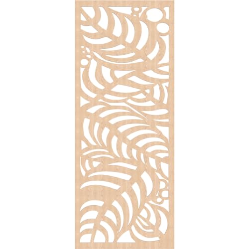Image of 37 3 /8 inchW x 94 3 /8 inchH x 3 /8 inchT Mills Decorative Fretwork Wood Wall Panels, Red Oak