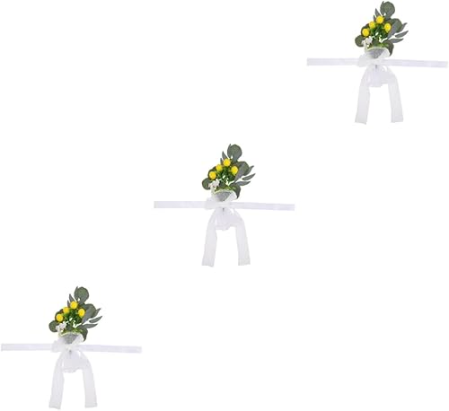 Homoyoyo 3pcs Wedding Chair Back Flowers Wedding Arch Chair Flowers Decoraciones para Cuartos Ceremony Chair Flowers Wedding Chair Flower Wedding