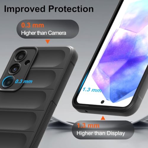 Image of ShieldTech AirGuard Series Back Cover Case for Samsung Galaxy M37 5G | Microfiber Lining | Airbag Cushion Drop Protection | Silicone Cover Case | Anti Slip Grip - Black for Samsung Galaxy M37 5G