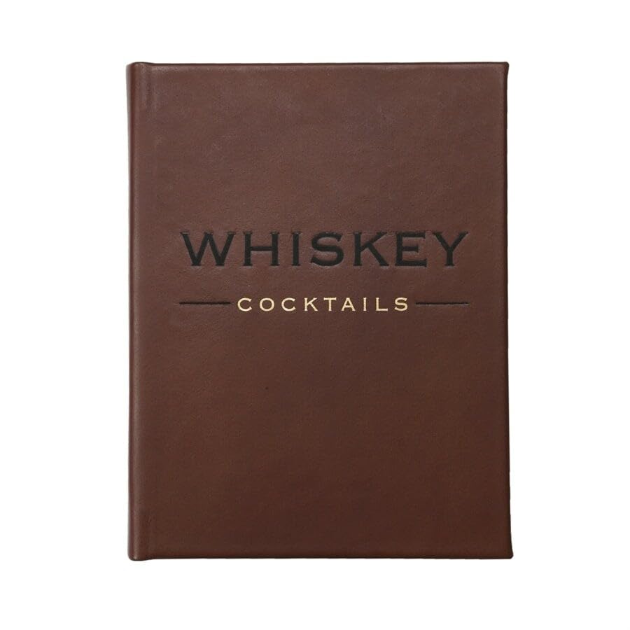 Graphic Image Whiskey Cocktails Chocolate-Brown Fine Leather