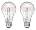 Satco S2403 53 Watt (75 Watt) 1050 Lumens A19 Halogen Warm White 2900K Clear Light Bulb, 2-Pack