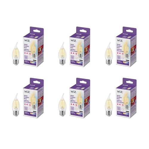 Image of WiZ Connected BA11 Adjustable White E26 Base 40 Watt Equivalent Smart LED WiFi Bulb, Pack of 6