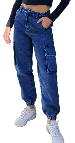 Women's Cargo Jogger Camo Pants with Pockets High Waist Slim Casual Tapered Camouflage Combat Hiking Pants