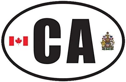 Imán de vinilo magnético ovalado con código del país canadiense europeo CA v6 de 5.0 in Imán para parachoques de coche
