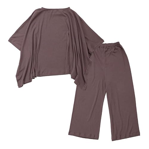 moun ポンチョ風 レディース ルームウェア 綿モダール 日本製 M〜L(ブラウン) 京都府 京田辺市