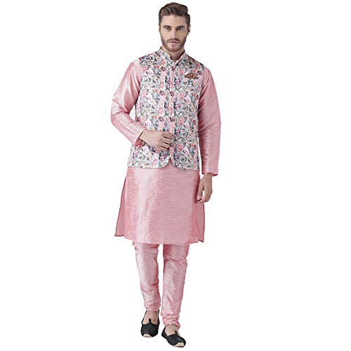 Buy hangup mens 3pc Kurta Pajama Basket size 38 (3PC_62APinkKPW_38) at