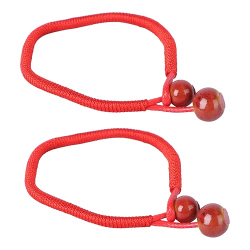 ABOOFAN 2piezas Pulseras Tejidas de Mujer Pulsera Cuerda Roja Trenzada Cerámica Delicada para Parejas Regalo Cumpleaños Elegante Accesorios Moda