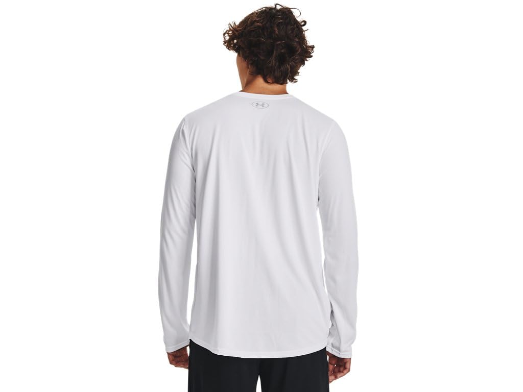 Under Armour Men's Team Tech Loose White/Grey Long Sleeve Shirt (L)