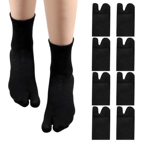 4 Pairs Unisex Split Toe Cotton Tabi Sock Split Toe Sock Japan Tabi Socks Flip Flop Socks for Flip Flop Geta