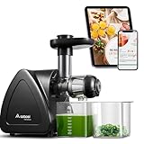 Aobosi Estrattore Frutta e Verdura, Funzione di Inversione, Motore Silenzioso da 150 Watt, Estrattore di Succo a Freddo con Spazzola di Pulizia, Alta Resa di Succo, Nero - Senza BPA