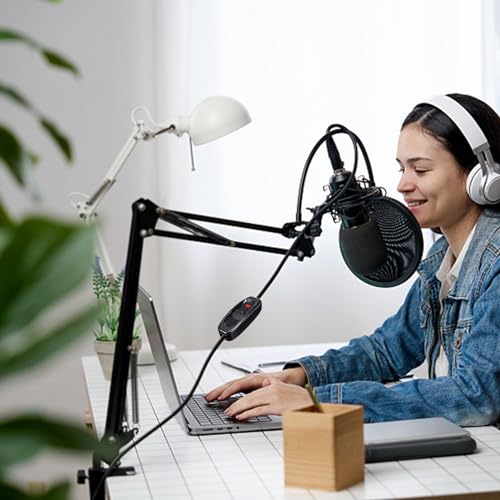 4 Stück Lampenschalter Zwischenschalter Kabelschalter mit LED Kontrollleuchte 250V 10A Schnurschalter für Schreibtisch Lampe Bettlampe Tischlampen Kleingeräte (Schwarz)