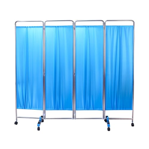 4-Panel Mobile Medical Privacy Screen Room Partition, Ward/Beauty Salon/Health Hall Standing Door Partition, Folding Thickened Iron Frame