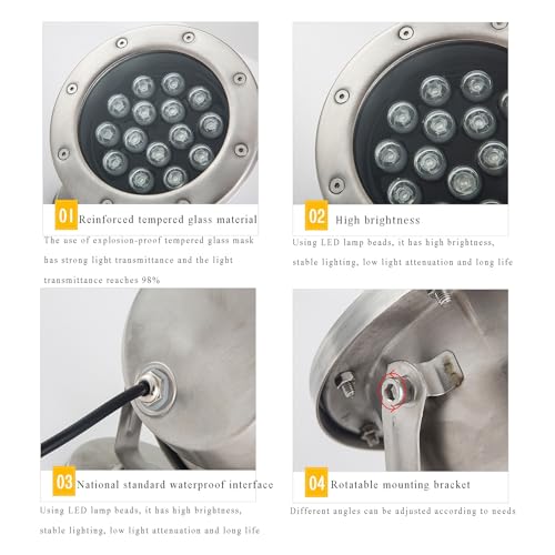 Projecteur LED subaquatique étanche basse tension AC24V 36W - 6
